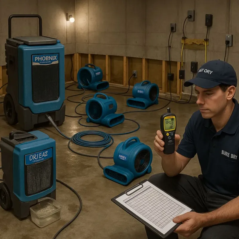 Structural Drying and Dehumidification process in Edgewater Park, NJ